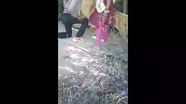 Indian outdoor sex of cheap slut caught by voyeur