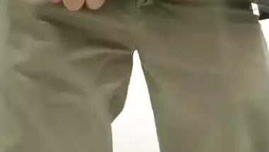 Indian Telugu pervert boy cumming and peeing naked in office toilet