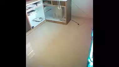 Middle age office staff fuck inside office floor 1