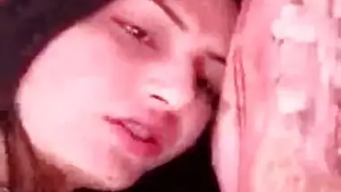 Newly married bhabhi showcasing big boobs on cam