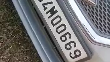 Mature couple caught fucking in car