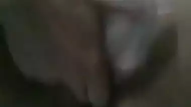 Indian girl fingering with panty in mouth