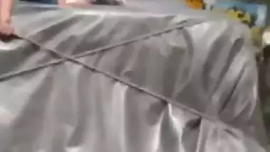 Daring NRI porn of a girl fucking outdoors on a riding truck