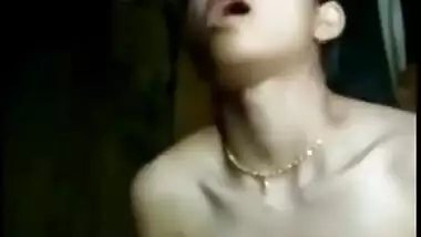 Village teen girl masturbating with banana