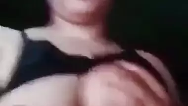 Chubby Muslim village wife showing her assets